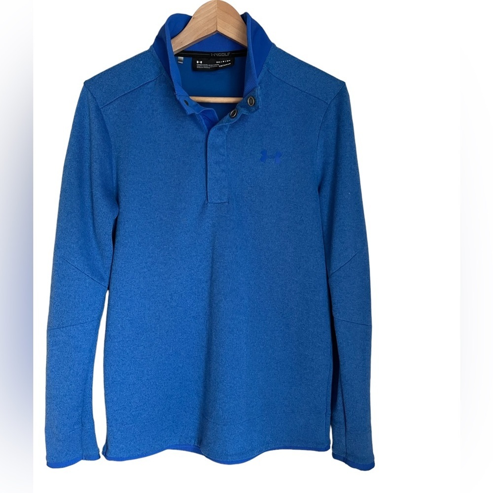 Under Armour Blue Pullover 1/4 button Golf Long Sleeve Pullover Sweater Size: S